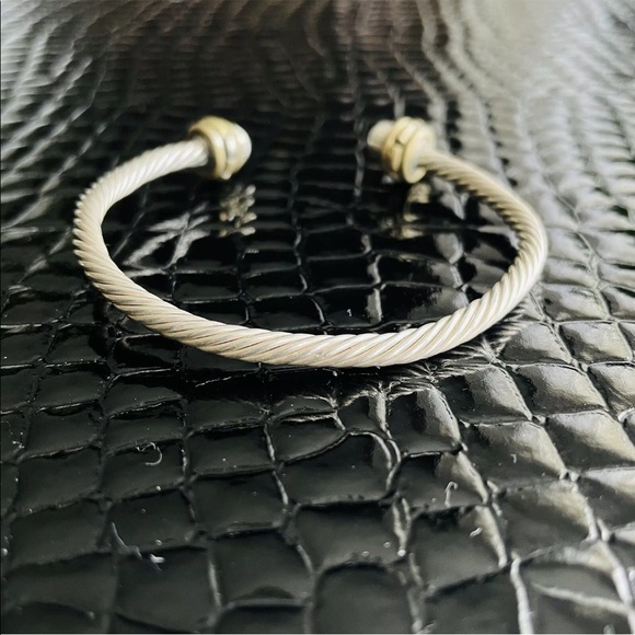 TAXCO Mexico Onyx Sterling Silver & Brass Cable Classic Cuff Bracelet - Picture 10 of 10